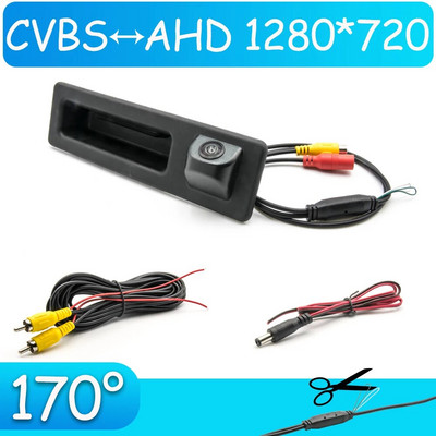 CCD HD AHD bagāžnieka roktura atpakaļskata kamera BMW 7. sērijas F01 F02 F03 2008-2015 automašīnas atpakaļgaitas parkošanās monitoram nakts redzamības