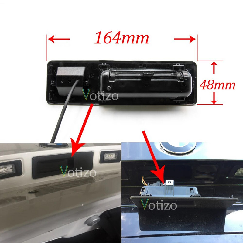 CCD HD AHD bagāžnieka roktura atpakaļskata kamera BMW 7. sērijas F01 F02 F03 2008-2015 automašīnas atpakaļgaitas parkošanās monitoram nakts redzamības