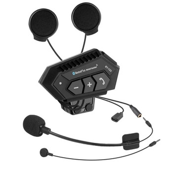BT12 Водоустойчива мотоциклетна каска Bluetooth-съвместима слушалка Безжична хендсфри мото слушалка Музикална каска Hands free Call MP3