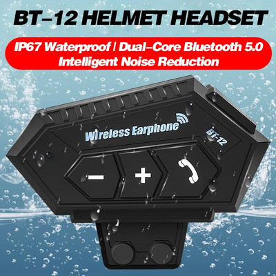 BT12 Vodootporna motociklistička kaciga Bluetooth-kompatibilna slušalica Bežična handsfree moto slušalica Glazbena kaciga Handsfree poziv MP3