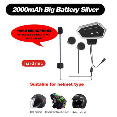 BT12 ūdensizturīga motocikla ķivere ar Bluetooth saderīgas austiņas Bezvadu brīvroku motoaustiņas Mūzikas ķivere Brīvroku zvans MP3