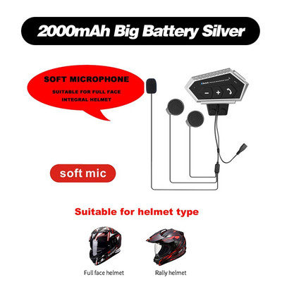 BT12 ūdensizturīga motocikla ķivere ar Bluetooth saderīgas austiņas Bezvadu brīvroku motoaustiņas Mūzikas ķivere Brīvroku zvans MP3