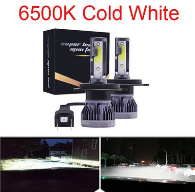 PAMPSEE 2Tk mini H7 H4 LED pirn Auto esituli H11 H1 H8 H3 H9 9005/HB3 9006/HB4 Hi-Lo Beam 72W 12000LM Auto Esitule LEDid 6000K