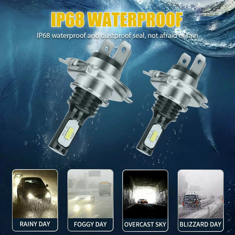 2x H7 H4 LED esitulede pirnide komplekt 100W ülivalge 3570 6500K Canbus veavaba AUTO DOWN LIGHT H1 H3 H8 H9 H11 automaatsed tuled