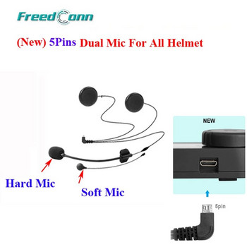 Freedconn Αξεσουάρ ενδοεπικοινωνίας 5 pin / 8 Pin Μικρόφωνο με κλιπ ακουστικών για TMAX Pro κράνος μοτοσικλέτας Ακουστικά ενδοεπικοινωνίας