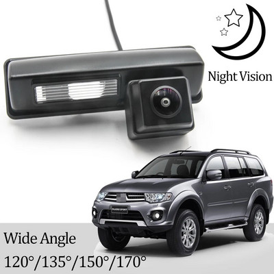 CCD HD AHD Fisheye galinio vaizdo kamera, skirta Mitsubishi Pajero Sport MK2 MK3 2008-2018 automobilio atbulinės eigos statymo monitorius naktinis matymas