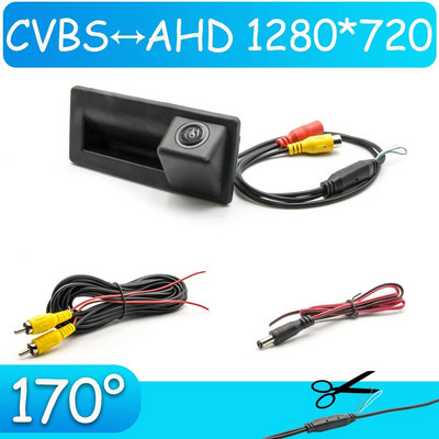 CCD HD AHD bagāžnieka roktura atpakaļskata kamera Volkswagen Caddy 2015 2016 2017 2018 2019 automašīnas rezerves atpakaļgaitas parkošanās monitoram