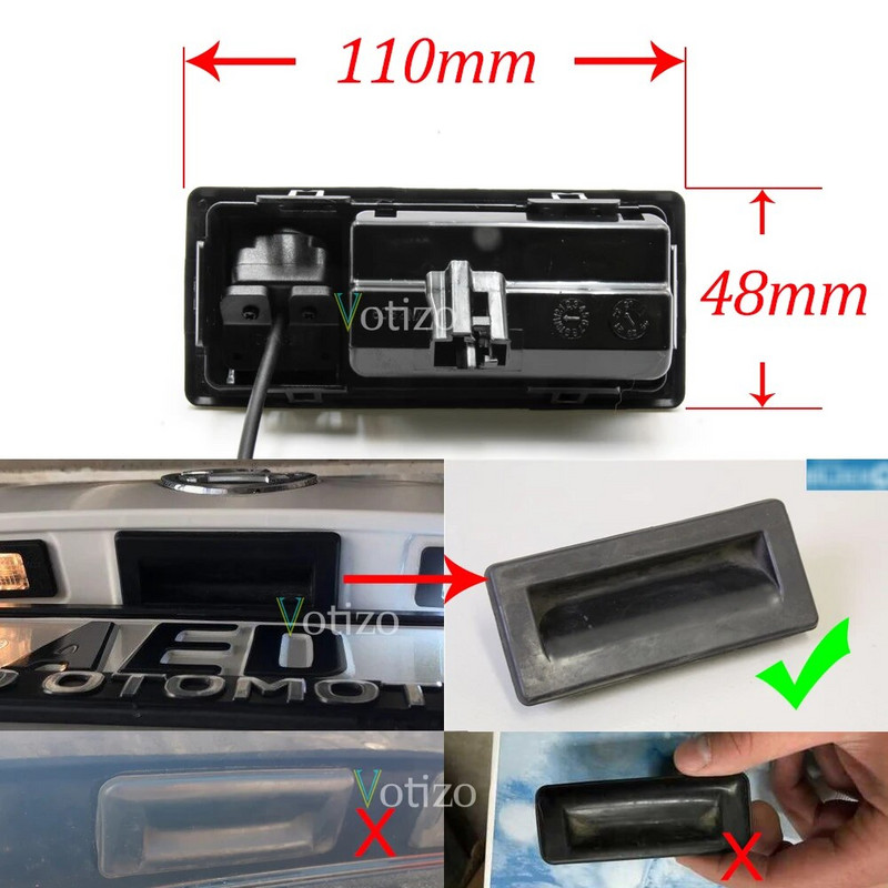 CCD HD AHD bagāžnieka roktura atpakaļskata kamera Volkswagen Caddy 2015 2016 2017 2018 2019 automašīnas rezerves atpakaļgaitas parkošanās monitoram