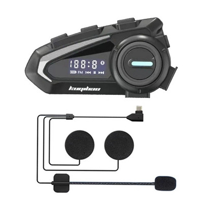 Ψηφιακό κράνος Ακουστικά K20 Bluetooth 5.1 Moto ασύρματο κιτ handsfree με λειτουργία φωνητικού βοηθού μείωσης θορύβου ραδιοφώνου FM