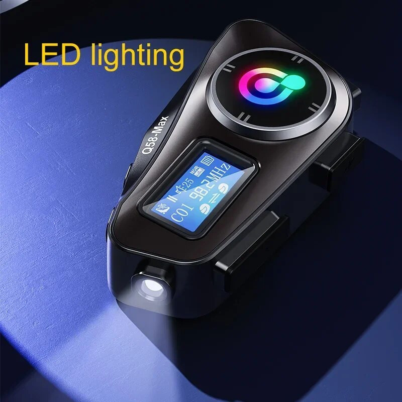 Liela ekrāna displejs Ķivere Domofons Motocikls Bluetooth Ķivere Austiņas BT5.3 Q58 Iekšējais telefons ar LED gaismu FM atbalsts SD