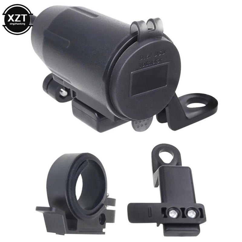 Motorkerékpár Módosított Töltő Dual USB QC3.0 LED Voltmérő Kijelző Dual USB Töltő Aljzat Motor Alkatrészek Módosító Tartozékok