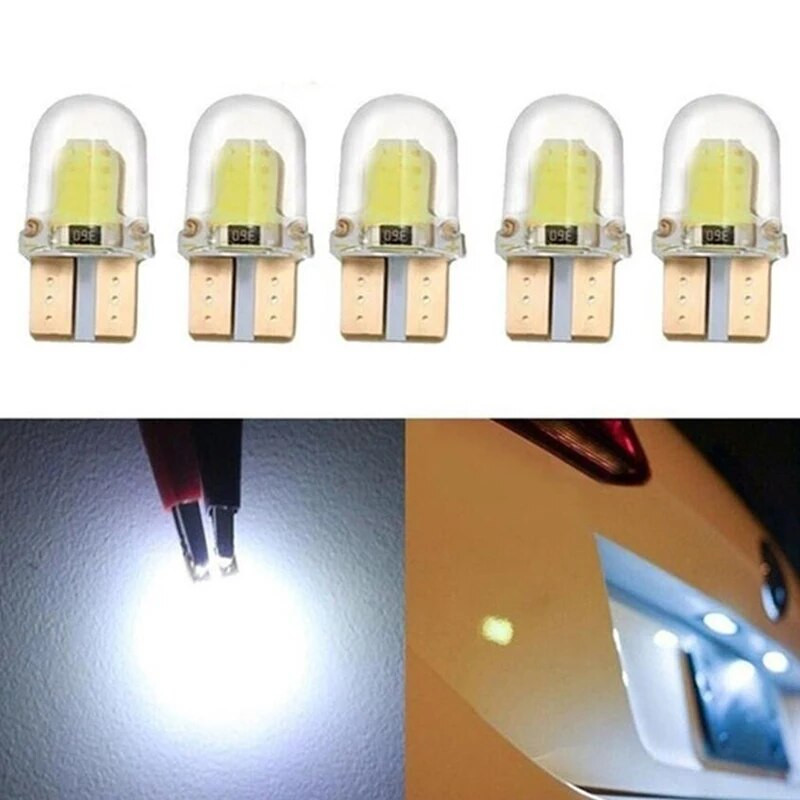 LED W5W T10 194 168 W5W COB 4SMD Led Parking Bulb Auto Wedge Clearance Lamp Canbus Silica Bright White Light Light Light License
