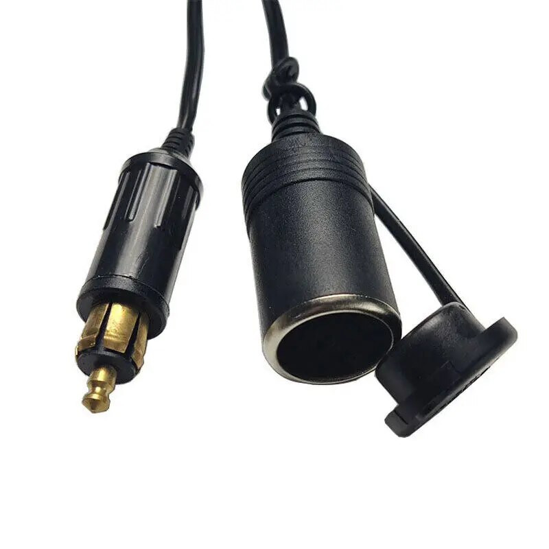 Din Hella Male Plug Powerlet Plug Eiropas tipa 12V cigarešu šķiltavu adaptera savienotājs Universāls pilnas sērijas BMW un motocikls.