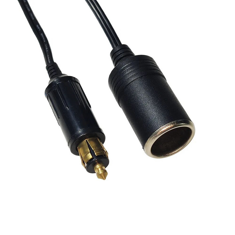 Din Hella Male Plug Powerlet Plug Eiropas tipa 12V cigarešu šķiltavu adaptera savienotājs Universāls pilnas sērijas BMW un motocikls.