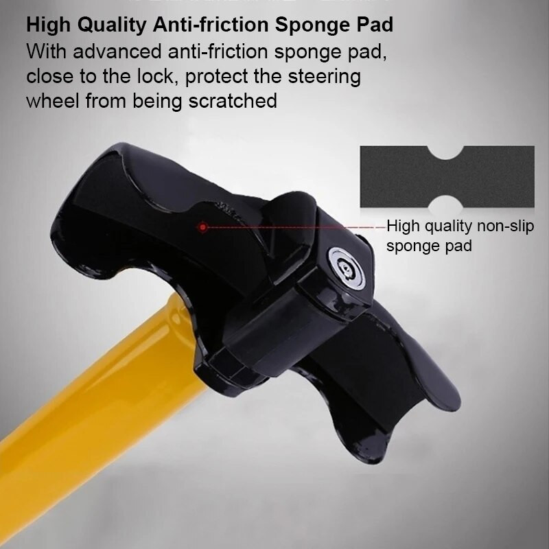 Autó kormánykerékzár Nagy teherbírású lopásgátló autó/teherautó biztonsági forgó kormánykerékzár T-alakú zár Autótartozékok