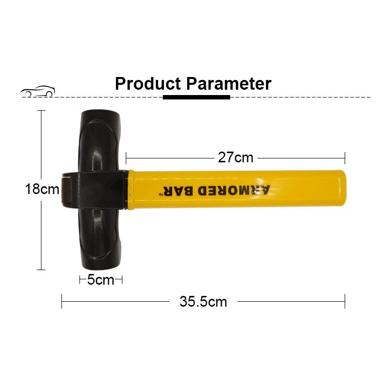 Autó kormánykerékzár Nagy teherbírású lopásgátló autó/teherautó biztonsági forgó kormánykerékzár T-alakú zár Autótartozékok