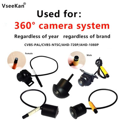 camera for Car 360° panoramic surround view camera cvbs 720p 1080p 2D 3D Front back left right.