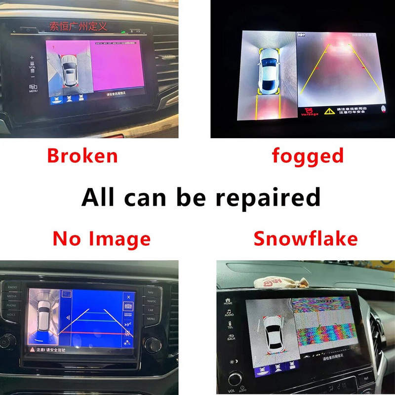 kaamera autole 360° panoraam-ruumilise vaate kaamera cvbs 720p 1080p 2D 3D Ees tagumine vasak parem.