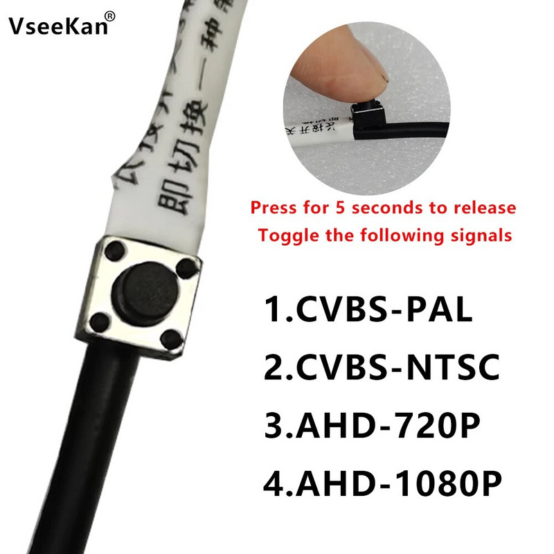 kaamera autole 360° panoraam-ruumilise vaate kaamera cvbs 720p 1080p 2D 3D Ees tagumine vasak parem.