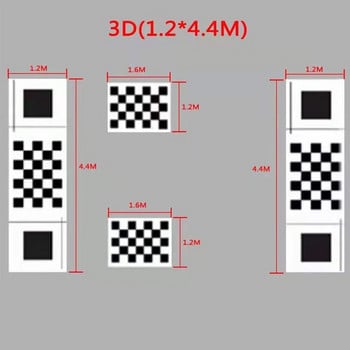 Πανί βαθμονόμησης διόρθωσης κάμερας αυτοκινήτου 4.4*1.2M/1.6*1.2M 2D/3D για πανοραμικό σύστημα DVR Surround Bird View 360 μοιρών