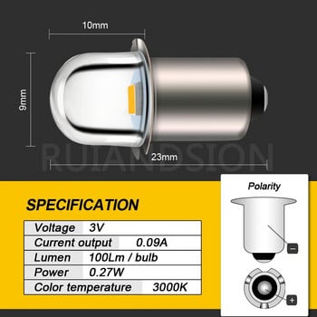 2τμχ Miniature LED Light 3V 6V 12V Mini Lamps E10 P13.5S Βάση Μικρό Βιομηχανικό όργανο Λάμπες LED Ζεστό λευκό Lionel 1447