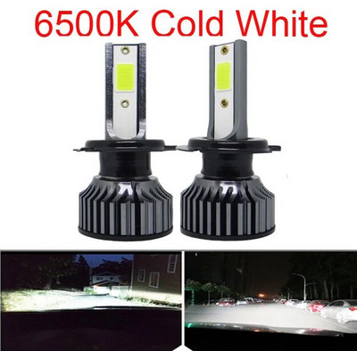 2gab LED automašīnas priekšējais lukturis 20000LM 80W H4 H7 H1 H3 H11 9005 9006 6000K 8000K automašīnas priekšējais lukturis miglas lukturis automašīnai universālais lukturis