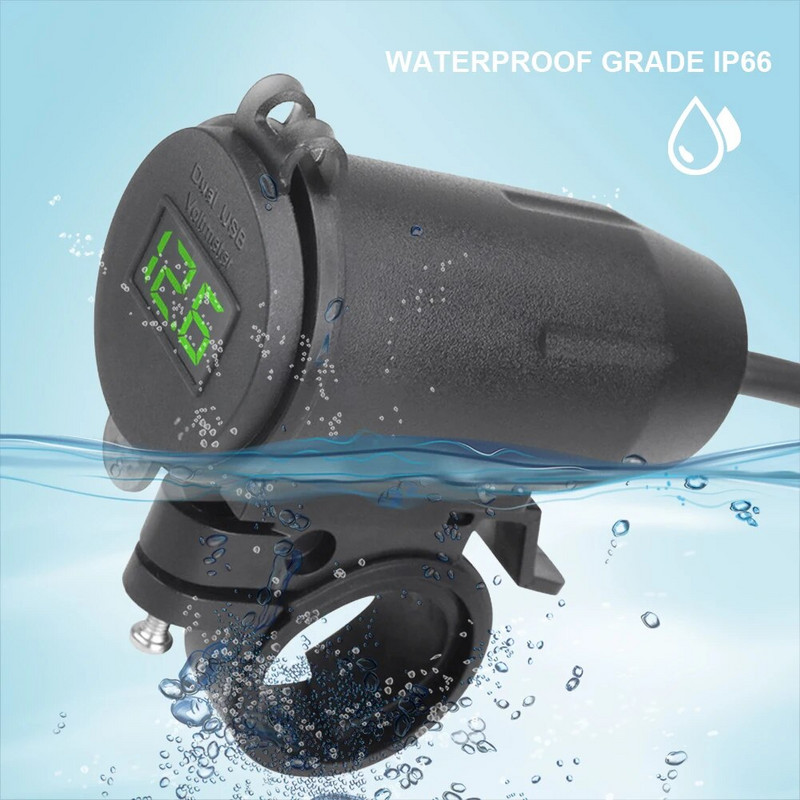 DC 12V-24V Dual USB motorkerékpár kormányrúd töltő adapter QC 3.0 USB Fast Charger tápegység aljzat iPhone Samsung Huawei készülékhez