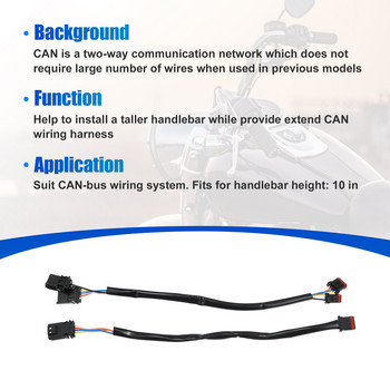 Motoforti 1 чифт 10-инчов 12-инчов 14-инчов кормило CAN Bus Circuit Wire Cable Extension Kabel за Harley Softail Touring