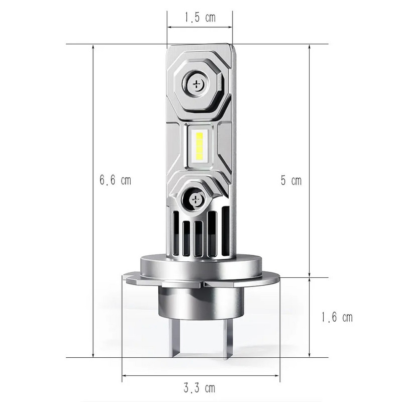 2tk Uued H7 Turbo LED esitulede pirnid 50000LM 120W suure võimsusega LED-esituled CSP kiibid 1:1 minisuuruses disainiga auto udutuled 12V