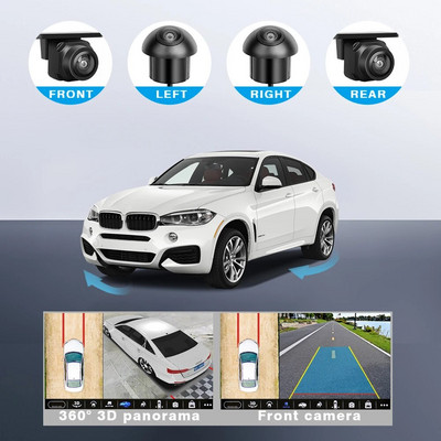 Πανοραμική κάμερα 360° 1080P HD Πίσω / Μπροστά / Αριστερά / Δεξιά 360 Πανοραμικά αξεσουάρ για ραδιόφωνο αυτοκινήτου android