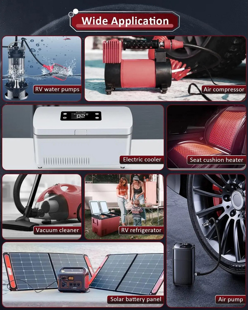 Anchtek 16AWG 12V cigarešu šķiltavas SAE akumulatora lādētāja kabeļa ātrās atbrīvošanas adapteris ar slēdzi RV saules paneļiem motociklam