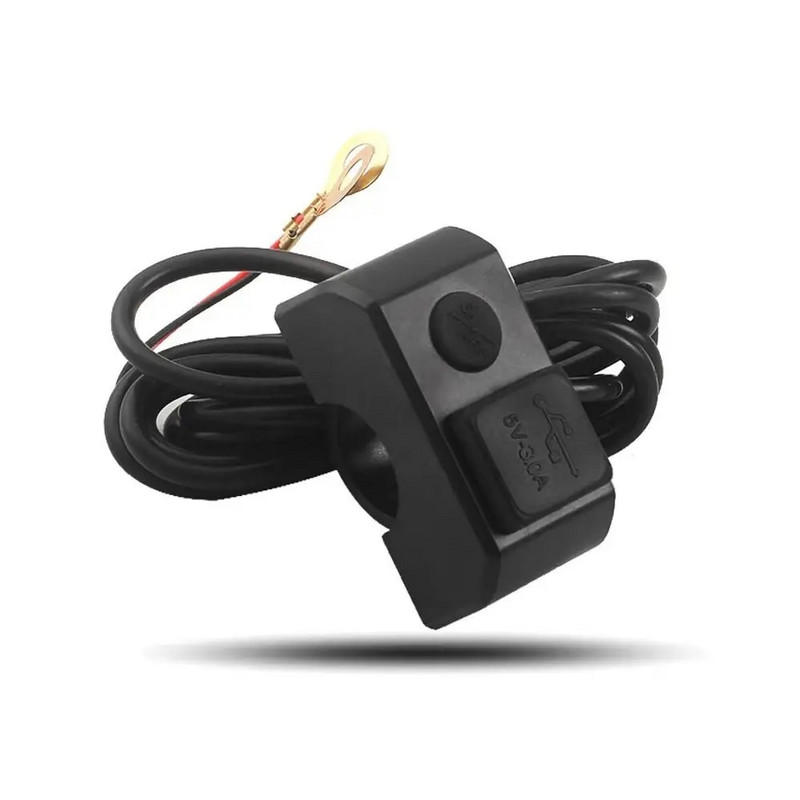 Motocikla lādētāja adaptera barošanas avota ligzda tālrunim Motocikla GPS MP4 Dual USB ports 12V ūdensizturīgs stūre