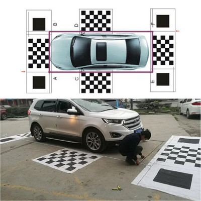 360° bird`s-eye view system debugging cloth, automobile 360 panoramic image system calibration cloth, automobile 360 panoramic c
