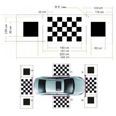 360° vaizdo iš paukščio skrydžio sistemos derinimo audinys, automobilinis 360 panoraminio vaizdo sistemos kalibravimo audinys, automobilinis 360 panoraminis c