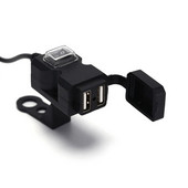 Motocikla lādētāja adaptera barošanas avota ligzda tālrunim Motocikla GPS MP4 Dual USB ports 12V ūdensizturīgs stūre