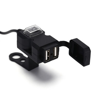 Adapter za punjač za motocikl Utičnica za napajanje za telefon Motocikl GPS MP4 Dvostruki USB priključak 12V Vodootporan upravljač