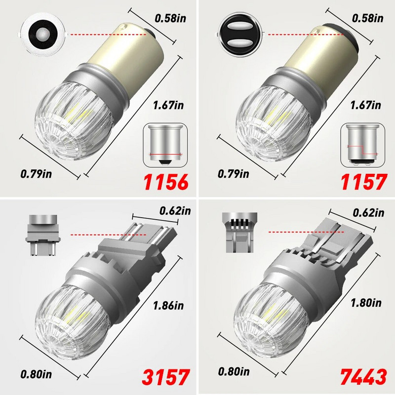 2Gb Canbus P21W LED 1156 T20 W21/5W 7443 P21/5W W21W Car DRL Light priekš Mazda 3 6 CX-5 323 5 CX5 Mitsubishi Outlander ASX Galant