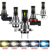 2tk LED-auto esitule pirn H4 H7 ZES Chip miniautovalgusti 20000LM 80W H9 H11 H16 HB3 HB4 3000K 4300K 12V 24V auto stiil