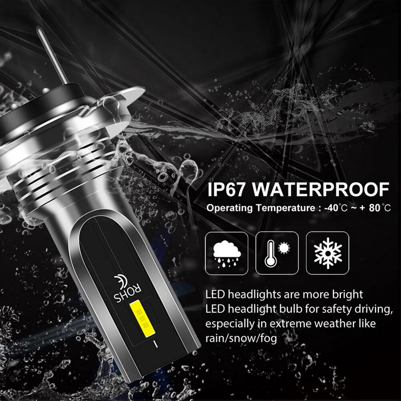 2gab LED automašīnas priekšējo lukturu spuldze H4 H7 ZES mikroshēma mini automašīnas gaisma 20000LM 80W H9 H11 H16 HB3 HB4 3000K 4300K 12V 24V automašīnas dizains