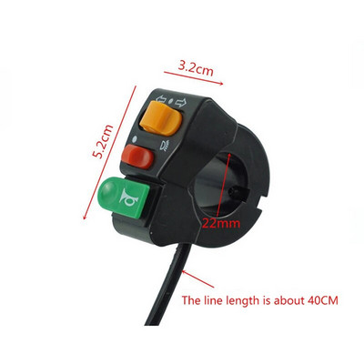 1 Pcs Motorcycle 7/8 Handlebar Horn Turn Signal Head Light Beam Kill Switch 3 In 1 Power Switch