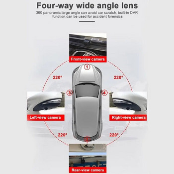 Автомобилна 1080P AHD 360 камера панорамен съраунд изглед дясна+лява+предна+камера за задно виждане система за Android Auto радио нощно виждане