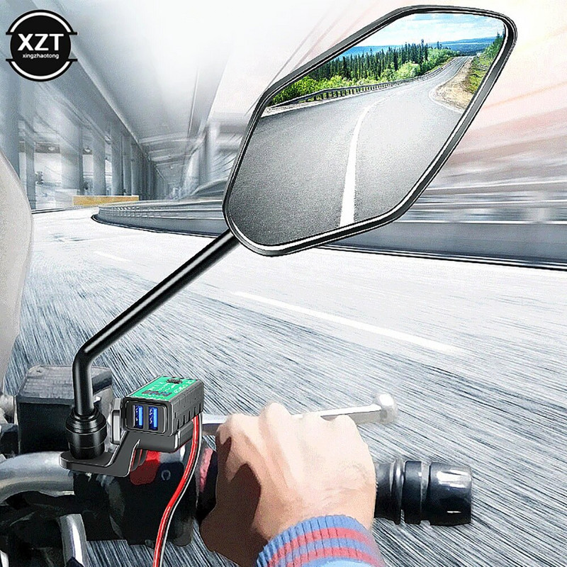 3.1A/4.8A C TYPE-C motociklo USB įkroviklis SAE prie USB Type-C voltmetro įjungimo/išjungimo jungiklis, atsparus vandeniui greito atjungimo kištukas, motociklai