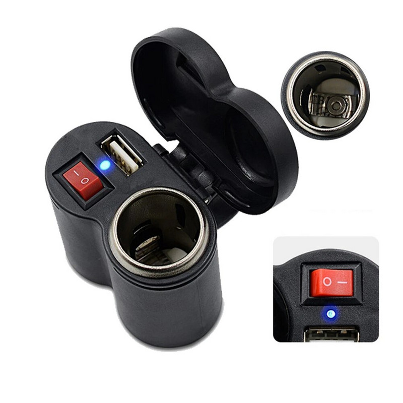 Φορτιστής τιμονιού USB μοτοσικλέτας με αδιάβροχο κάλυμμα με αναπτήρα τροφοδοτικό τροφοδοτικό για εργαλείο φόρτισης κινητού τηλεφώνου