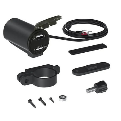 Motocikla Dual USB lādētājs 3.1A ūdensnecaurlaidīgs šūnu ātrā lādētājs Autocikla USB ligzda ar voltmetra motocikla piederumiem