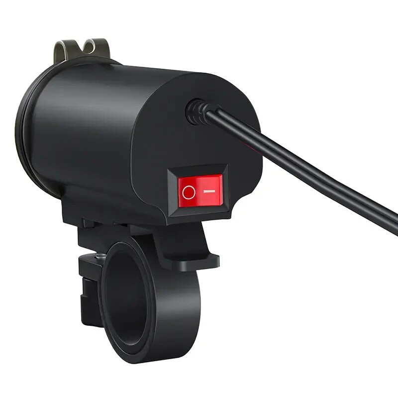 Motocikla Dual USB lādētājs 3.1A ūdensnecaurlaidīgs šūnu ātrā lādētājs Autocikla USB ligzda ar voltmetra motocikla piederumiem