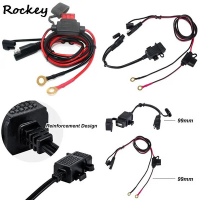 12V vandeniui atsparus motociklas SAE prie USB telefono GPS MP4 įkroviklio kabelio adapterio motociklo saugiklio maitinimo šaltiniai