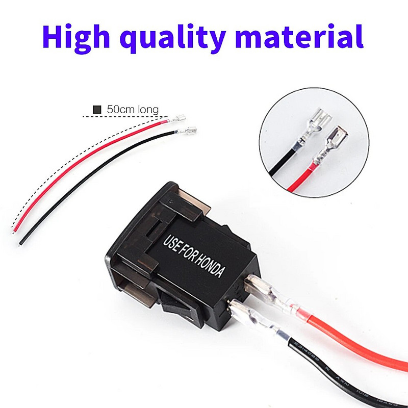 QC3.0 Dual Port Toma Fast Phone 12V lādētājs ar LED voltmetru Automašīnas USB iebūvēts ligzdas adapteris USB poga Honda Crv CB500X