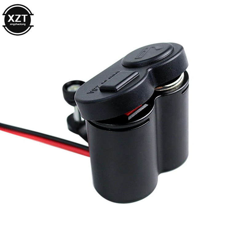 Ūdensizturīgs USB motocikla stūres tālruņa lādētājs cigarešu šķiltavas adaptera barošanas ligzda ar slēdzi mobilajam tālrunim