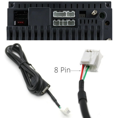 4 6 8 Pin Plug Connector Kahe USB-liidese kaabliadapter Androidi raadionavigatsiooni jaoks Multimeedia IOS-i automängija