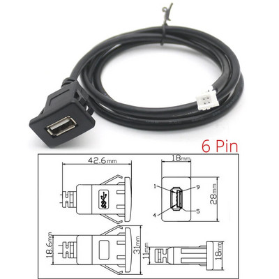 4 6 8 Pin Plug Connector Kahe USB-liidese kaabliadapter Androidi raadionavigatsiooni jaoks Multimeedia IOS-i automängija
